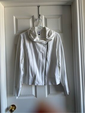 White Asymmetric Zip Jacket